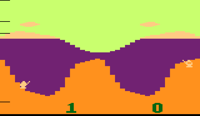 Artillery Duel & Chuck Norris Superkicks screenshot 3 for Atari 2600